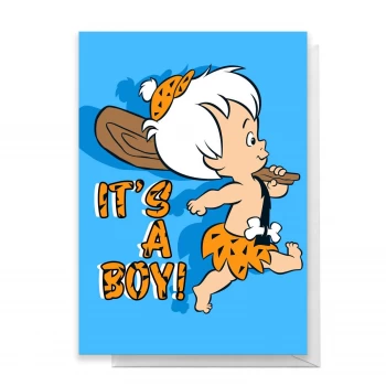 Image of Flintstones New Baby Boy Greetings Card - Giant Card