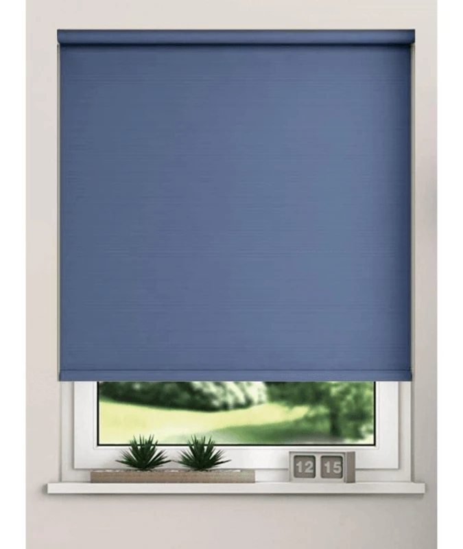 Image of New Edge Blinds Thermal Blackout Roller Blinds 175cm Drop x Width 75cm Navy Size: 120cm width x 175cm drop Navy Unisex 120cm width x 175cm drop
