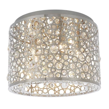 Image of Fayola 5 Light Flush Light Chrome Plate & Clear Crystal, G9