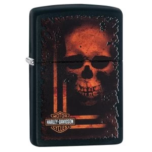 Image of Zippo Harley Davidson Skull Black Regular Windproof Lighter