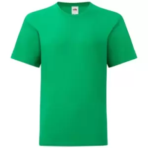Image of Fruit Of The Loom Childrens/Kids Iconic T-Shirt (5-6 Years) (Kelly Green)