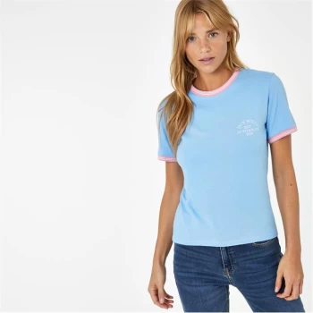 image of Jack Wills Trinkey Ringer T-Shirt - Sky Blue