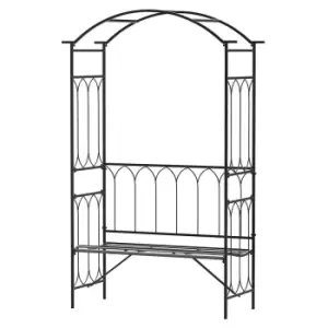 Image of Alfresco Metal Frame Bench, black