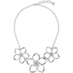 image of Ted Baker Ladies Silver Plated Crystal Blossom Necklace