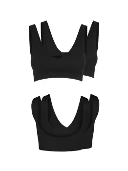 image of PIECES Rib 2-pack Bra Women Black