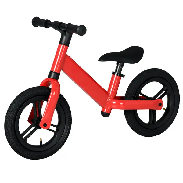 image of AIYAPLAY 12" Kids Balance Bike, No Pedal Training Bike for Children with Adjustable Seat, 360° Rotation Handlebars - Red