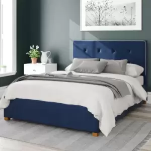 Image of Aspire Presley Ottoman Bed Velvet Navy King