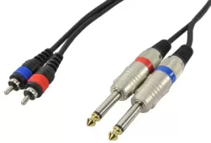 image of 2 X Phono RCA To 2 X 1/4" Jack Leads 3m