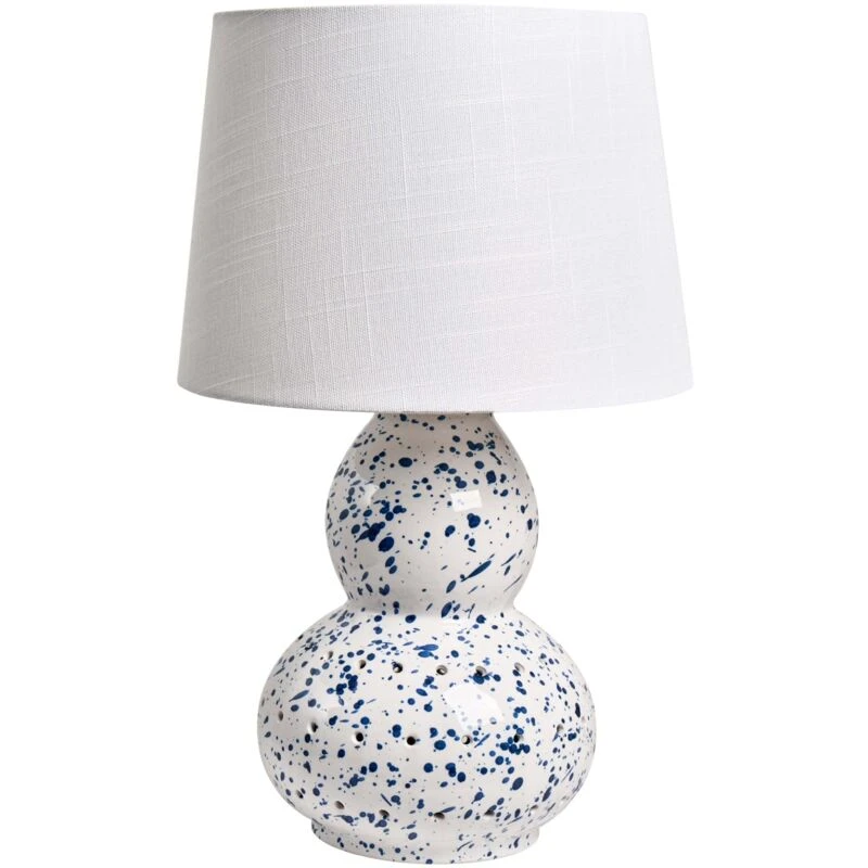 Image of Beliani Table Lamp Macal Ceramic White/ Blue