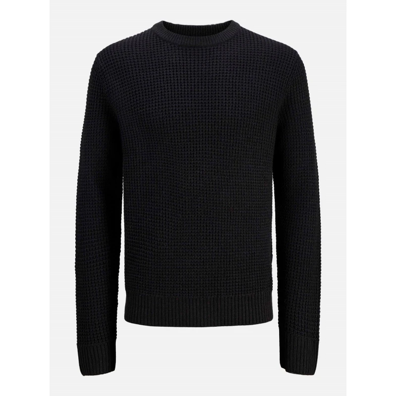 Image of Jack and Jones Mens Knitted Crew Neck Jumper Black male 3XL