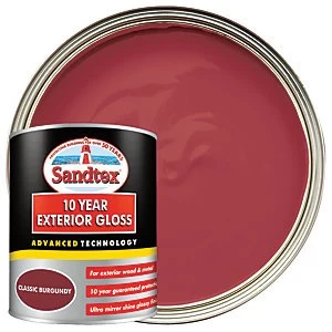 image of Sandtex 10 Year Exterior Gloss Paint - Classic Burgundy 750ml