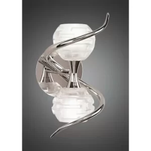Image of Dali wall light with switch 2 Bulbs G9, polished chrome