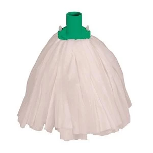 image of Robert Scott and Sons Big White T1 Socket Mop Non woven Colour coded Green Pack 10