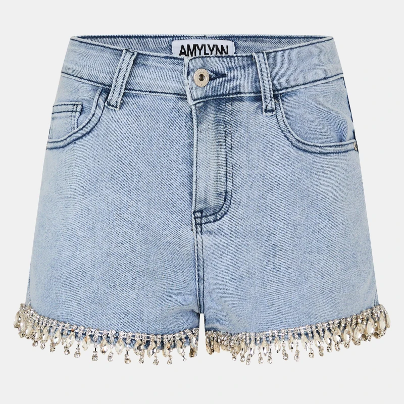 Image of AmyLynn Womens Long Sleeve Denim Shirt Blue female 6 (XS)