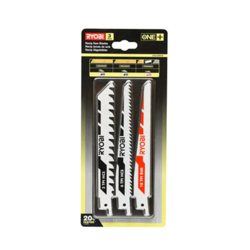 Image of Ryobi Reciprocating Saw Blade Set (3 Piece) - Rak3Rbwm