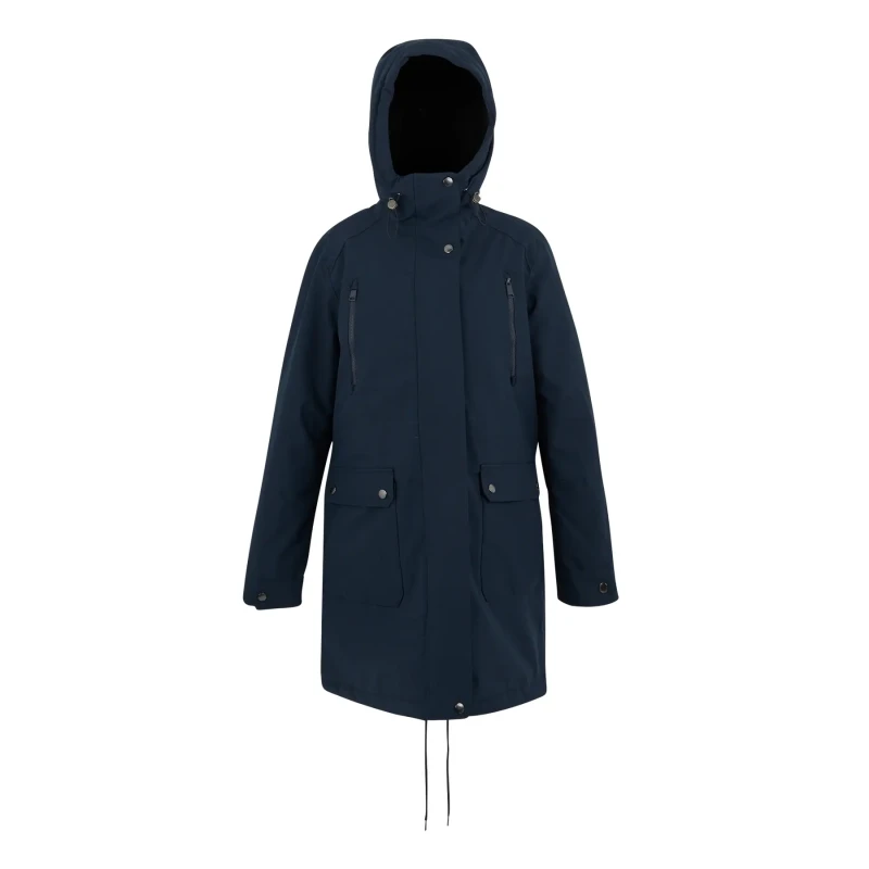 Image of Regatta Womens Valenta Hooded Waterproof Breathable Insulated Jacket in Dark Navy Size: 20 Dark Navy Female 20