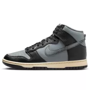 Image of nike DUNK HI RETRO PREMIUM, SMOKE GREY/BLACK-BEACH-BLACK