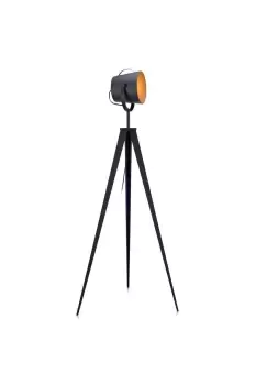 Tripod LED Standard Floor Lamp Black Gold Modern Lighting