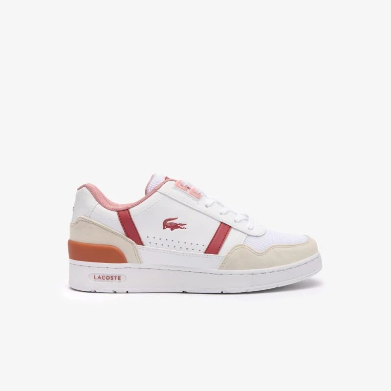 Image of Lacoste T-Clip Trainers White Pink female UK 3