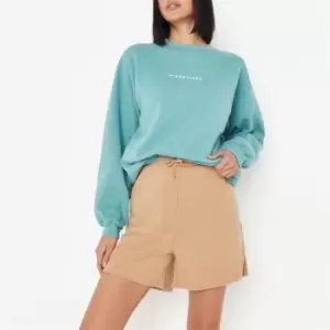 image of Missguided Tall Missguided Washed Sweat - Green