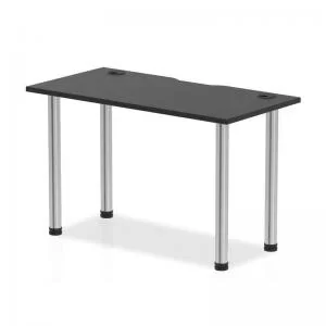 Image of Impulse Black Series 1200 x 600mm Straight Table Black Top with Cable