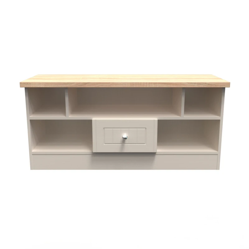 Image of Ready Assembled Wilcox Open TV Unit - Kashmir Ash and Oak, Multi VIE210KABO