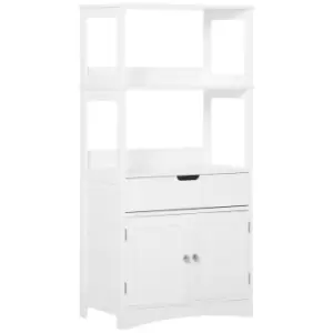 Image of Kleankin Freestanding Bathroom Storage Cabinet With Shelves Cupboard White