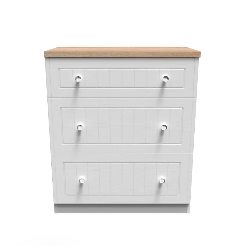 Image of Ready Assembled 2 U Norton 3 Drawer Deep Chest (Ready Assembled) in White Size: Medium White Unisex Medium