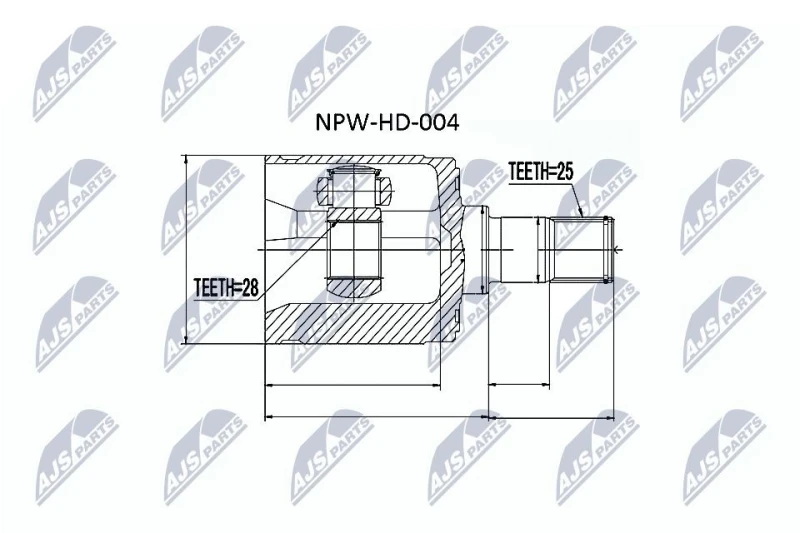 Image of NTY CV joint kit NTY NPW-HD-004