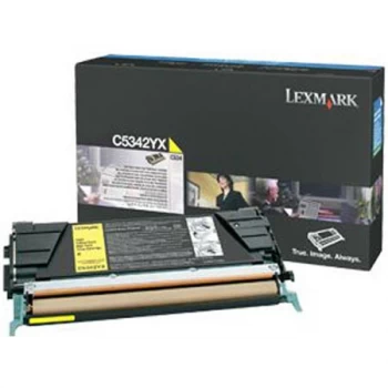 image of Lexmark C5342YX Yellow Laser Toner Ink Cartridge