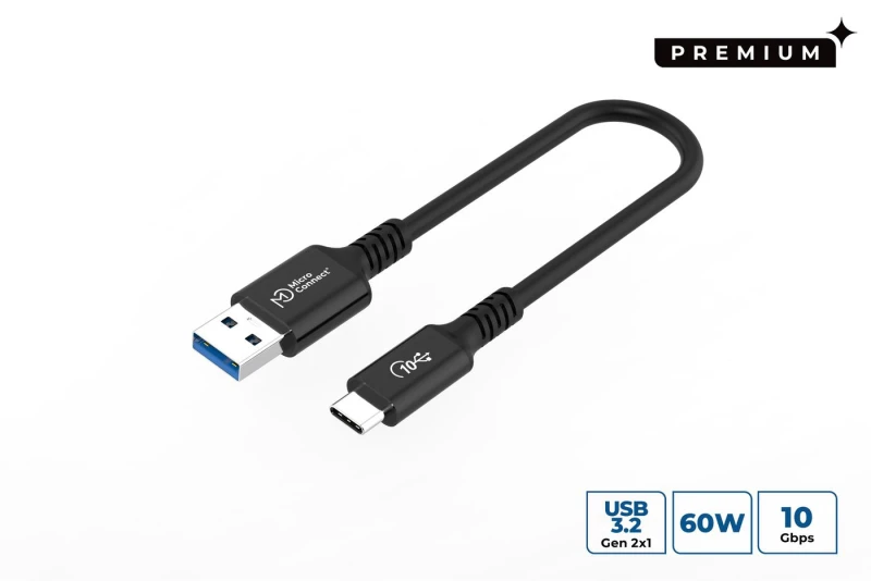 Image of Microconnect USB3.2AC015 USB cable USB 3.2 Gen 2 (3.1 Gen 2) 0.15 m US