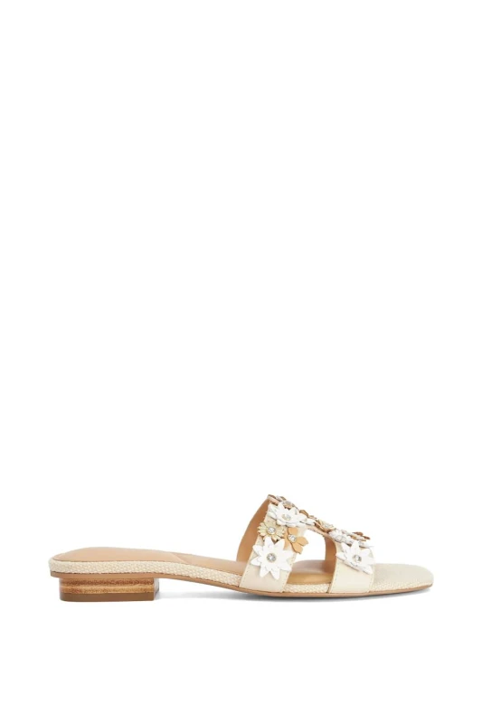 Image of Dune London Womens 'Loupes' Leather Sandals in Natural Size: 7 Natural Female 7