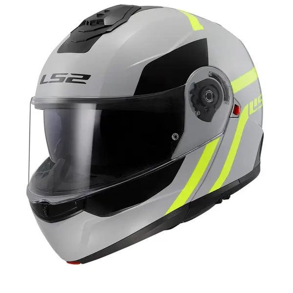 Image of LS2 FF908 STROBE II AUTOX Grey H-V Yellow-06 Modular Helmet Size XS