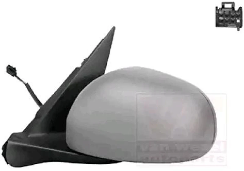 Image of VAN WEZEL 1609807 Wing mirror * HAGUS * Left, Heatable, primed Outside Mirror (50)
