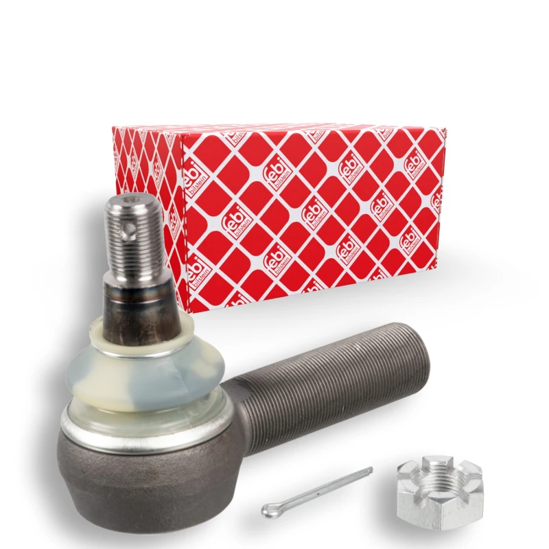 Image of FEBI BILSTEIN 06239 Track rod end Front Axle Left, with crown nut Steel Tie Rod End (914)