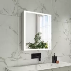 Image of Rectangular Mirrored Wall Cabinet with Double Doors LED Bluetooth & Demister 600x700mm -Ursa