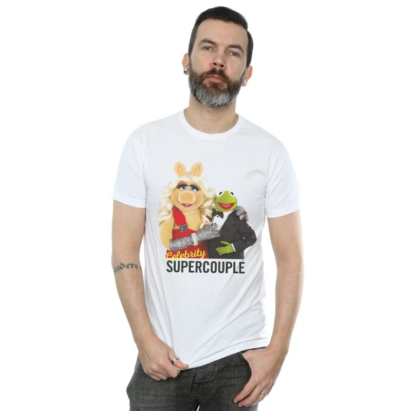Image of Disney Men The Muppets Celebrity Supercouple T-Shirt in White Size: Small White S Male 5059308681515