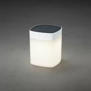 Image of Konstsmide Assisi Outdoor Portable Square Solar Powered Table Light White, IP44