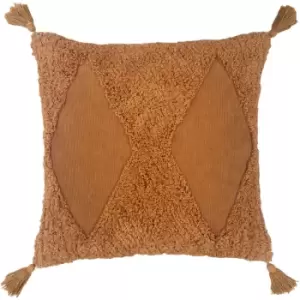 Image of Furn. - Kantha Tufted Diamond Cushion Ginger - Ginger