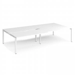 Image of Adapt II Sliding top Double Back to Back Desk s 3200mm x 1600mm - White