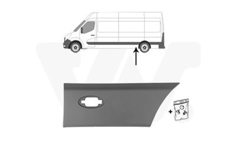 Image of VAN WEZEL Trim / Protective Strip, sidewall VAN WEZEL 3799405