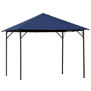 image of Outsunny 3 x 3(m) Gazebo Canopy Party Tent Garden Pavilion Patio Shelter Outdoor with Vent, Metal Frame, Dark Blue