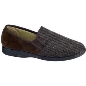 Image of Fleet & Foster Tim Twin Gusset Slipper Male Brown UK Size 10