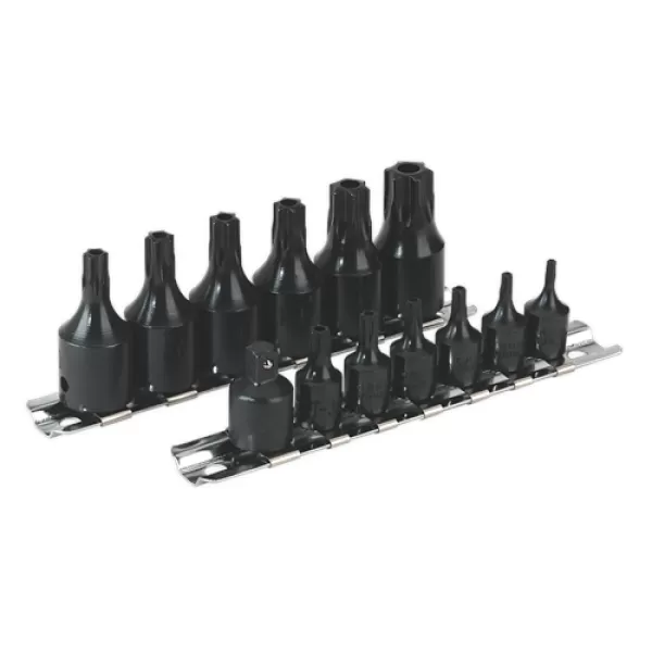 image of Sealey AK5585 Impact TRX-Star Security Socket Bit Set 13pc 1/4 & 3/8Sq Drive