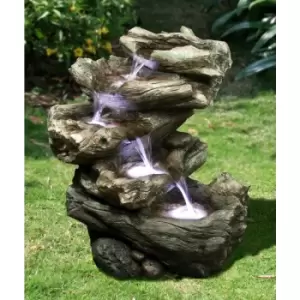 Tranquility Water Features - 5 Tier Wood Cascade Solar Powered Water Feature