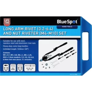 Image of Blue Spot Tools Long Arm Rivet (3.2-6.4) and Nut Riveter (M4-M10) Set
