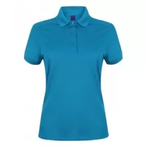 Henbury Womens/Ladies Stretch Microfine Pique Polo Shirt (XL) (Sapphire)