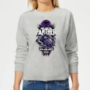 image of Marvel Black Panther The Royal Talon Fighter Badge Womens Sweatshirt - Grey - 5XL