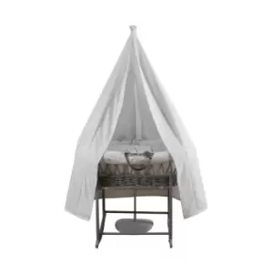 Image of Clair de Lune 6 Piece Stars & Stripes Moses Basket Starter Set - Grey