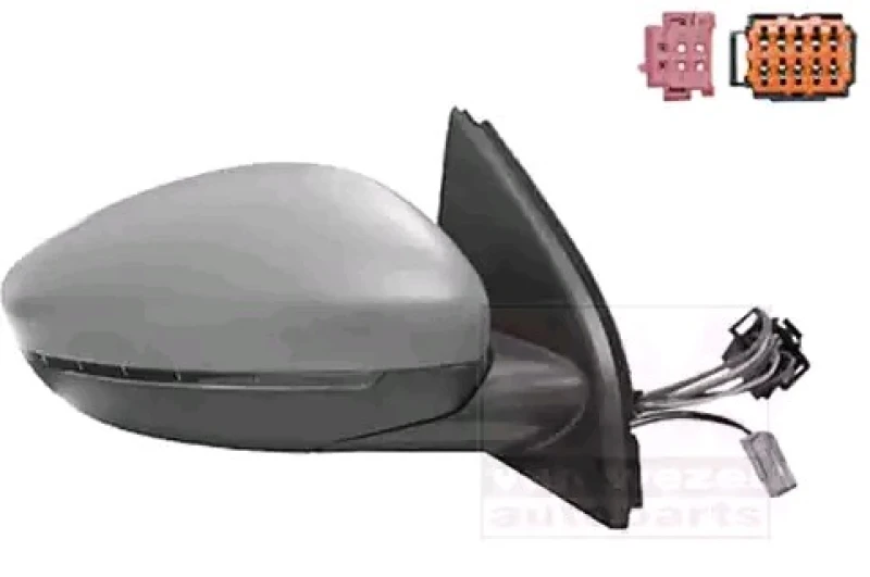 Image of VAN WEZEL 4081828 Wing mirror * HAGUS * Right, with temperature sensor, primed Outside Mirror (50)